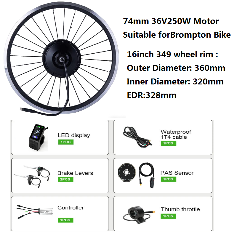 DIYブロンプトン電動自転車変換キット 電動自転車モーターキ - Ebike Conversion Kit 72V 3000W のレビューと価格