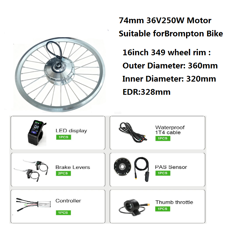 DIYブロンプトン電動自転車変換キット 電動自転車モーターキ - Ebike Conversion Kit 72V 3000W のレビューと価格